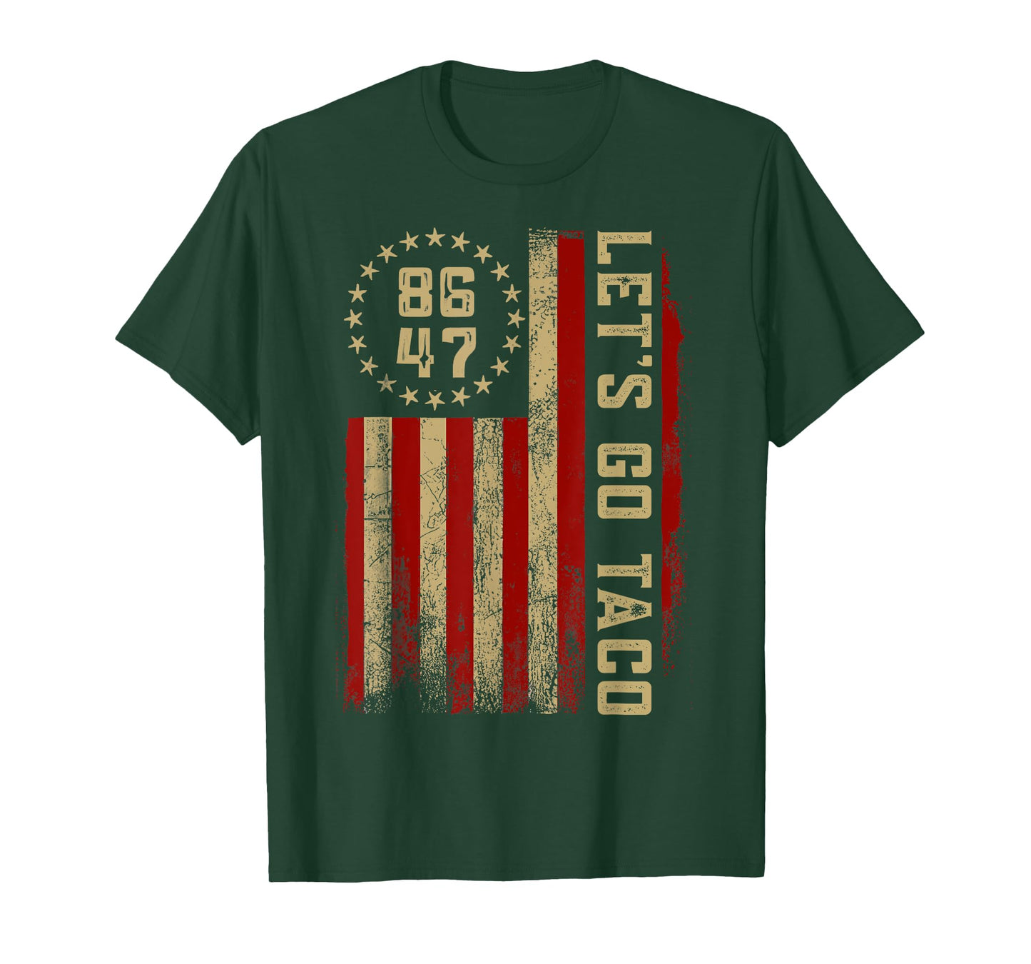 TACO Funny Let's Go Taco USA American Flag T-Shirt