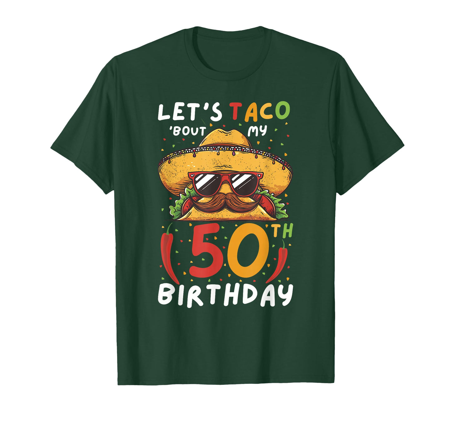 Cinco de mayo 50th birthday taco age 50 mexican birthday T-Shirt