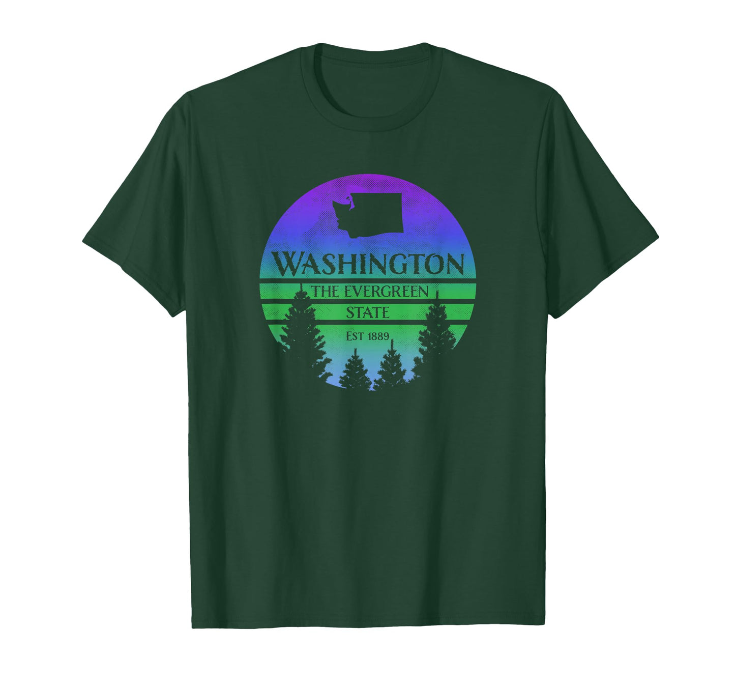 Washington The Evergreen State Silhouette Graphic T-Shirt