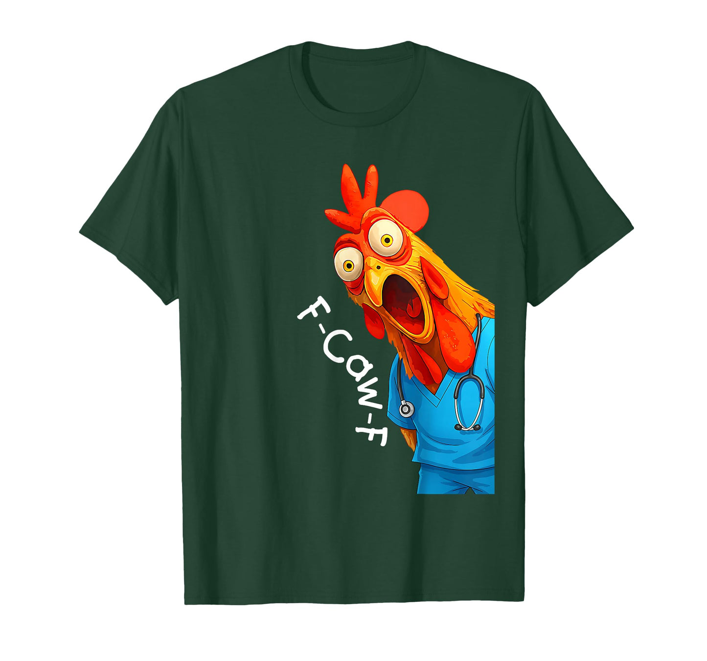 Funny Chicken Doctor F-Caw-F Chicken Medical Scrubs Women T-Shirt