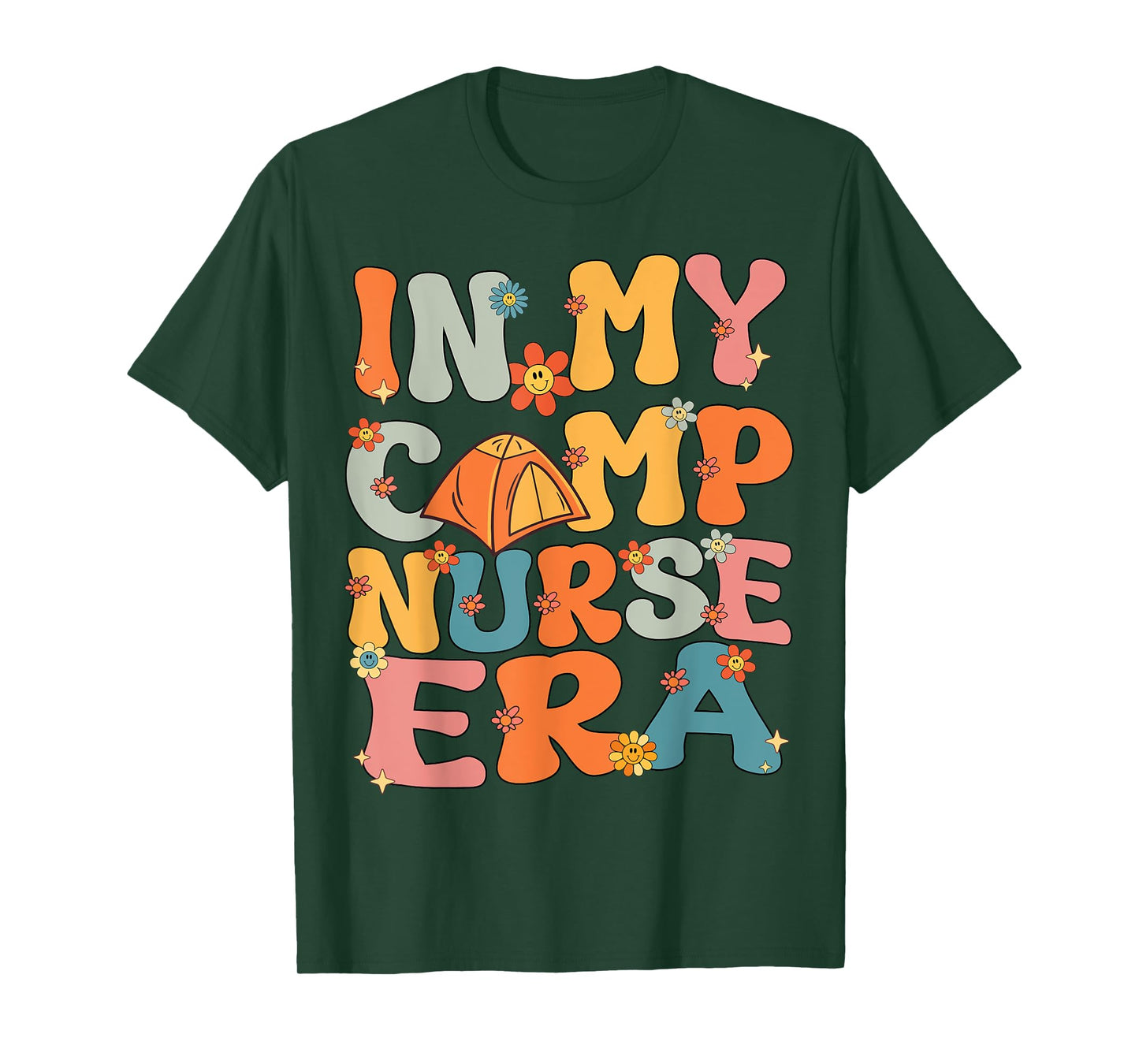 In My Camp Nurse Era Retro Groovy Summer Camp Nurse Cute Men Women Girls Kids T-Shirt