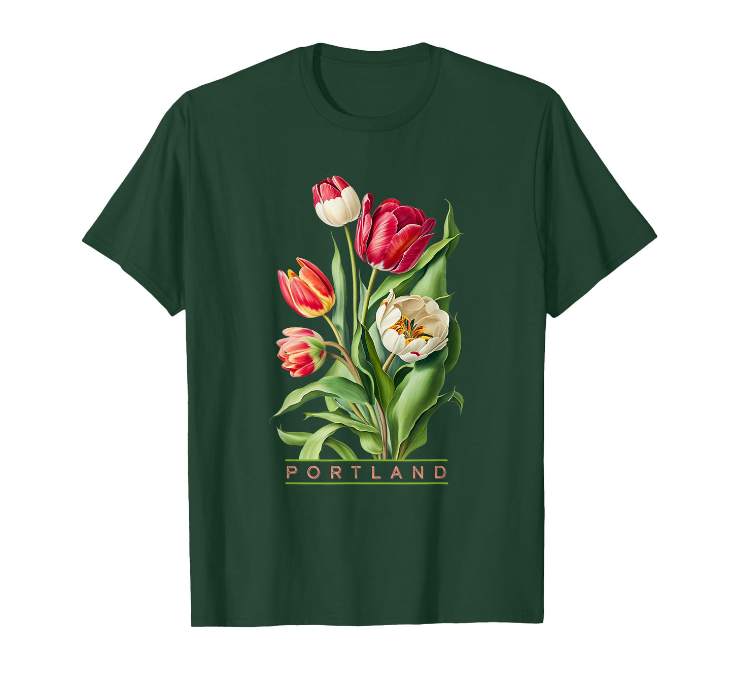 Portland Botanical Tulip Lovers Gardeners Souvenir T-Shirt