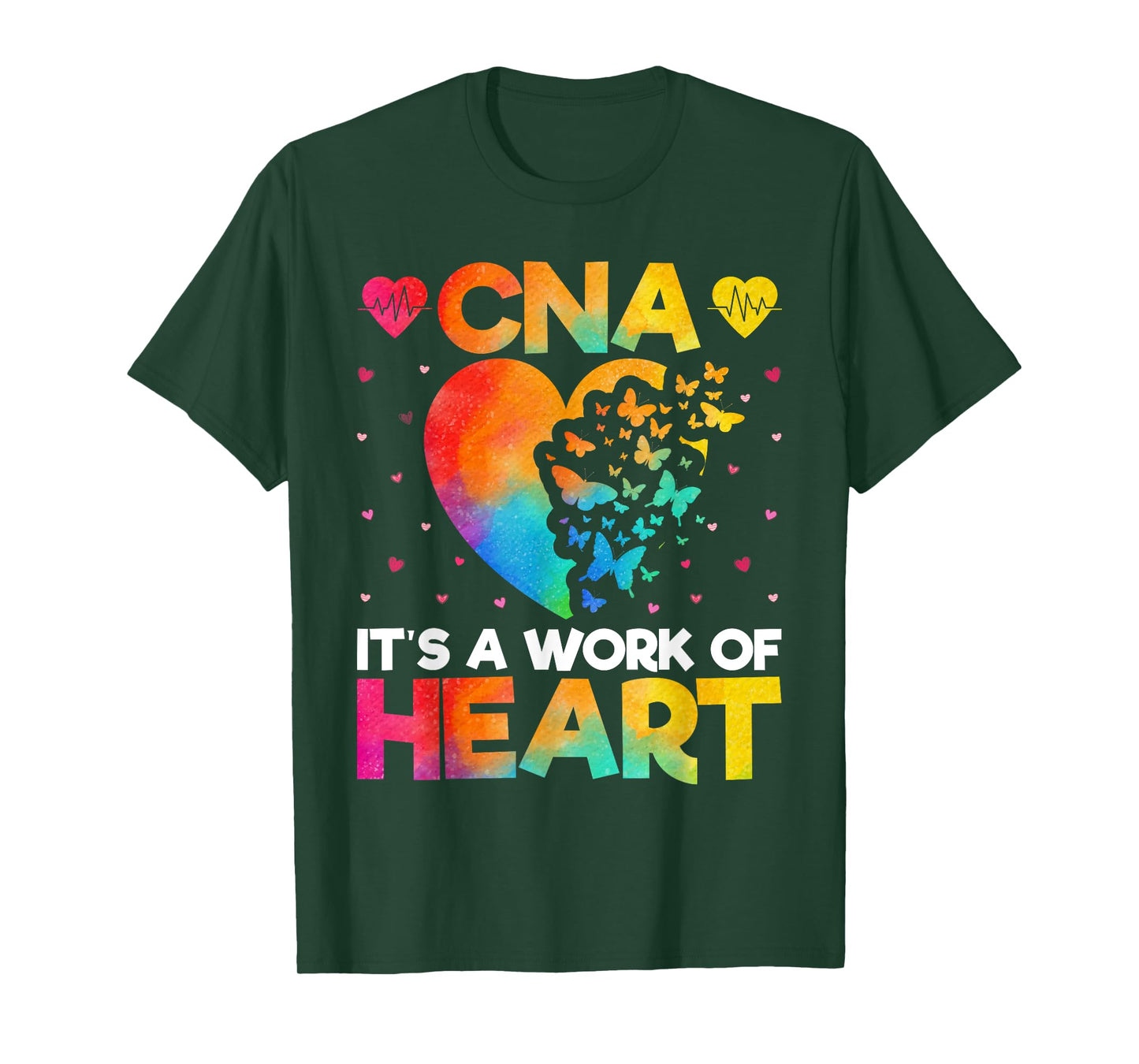 CNA It’s a Work of Heart - Love Heart Funny CNA Watercolor T-Shirt