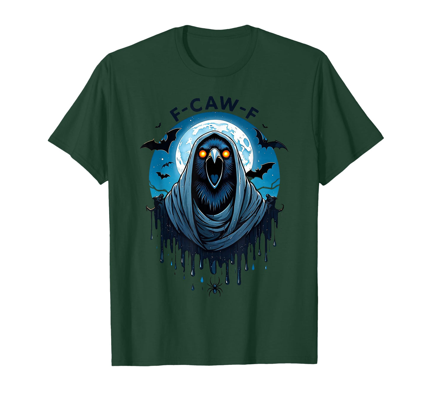 Black Crow, F-Caw-F Funny Black Bird Moon Gothic Adult Humor T-Shirt
