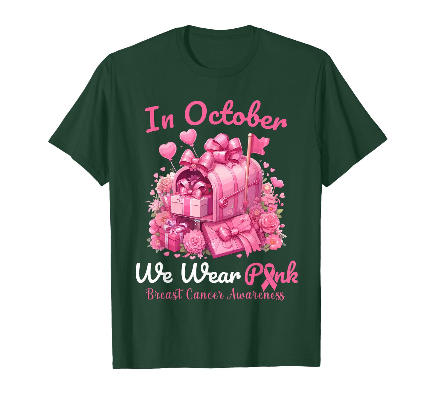 Postal Worker Breast Cancer Awareness October We Wear Pink T-Shirt