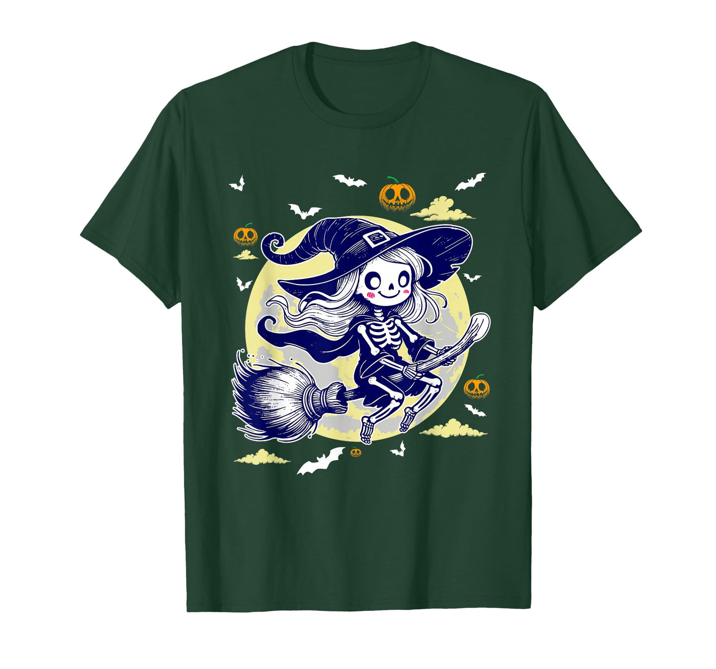 Skeleton Witch Halloween Happiness Have Fun T-Shirt