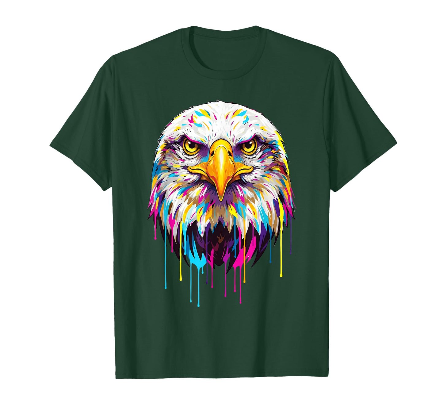 Colourful Cool Eagle Head in Vivid Shades Artistic Designed T-Shirt