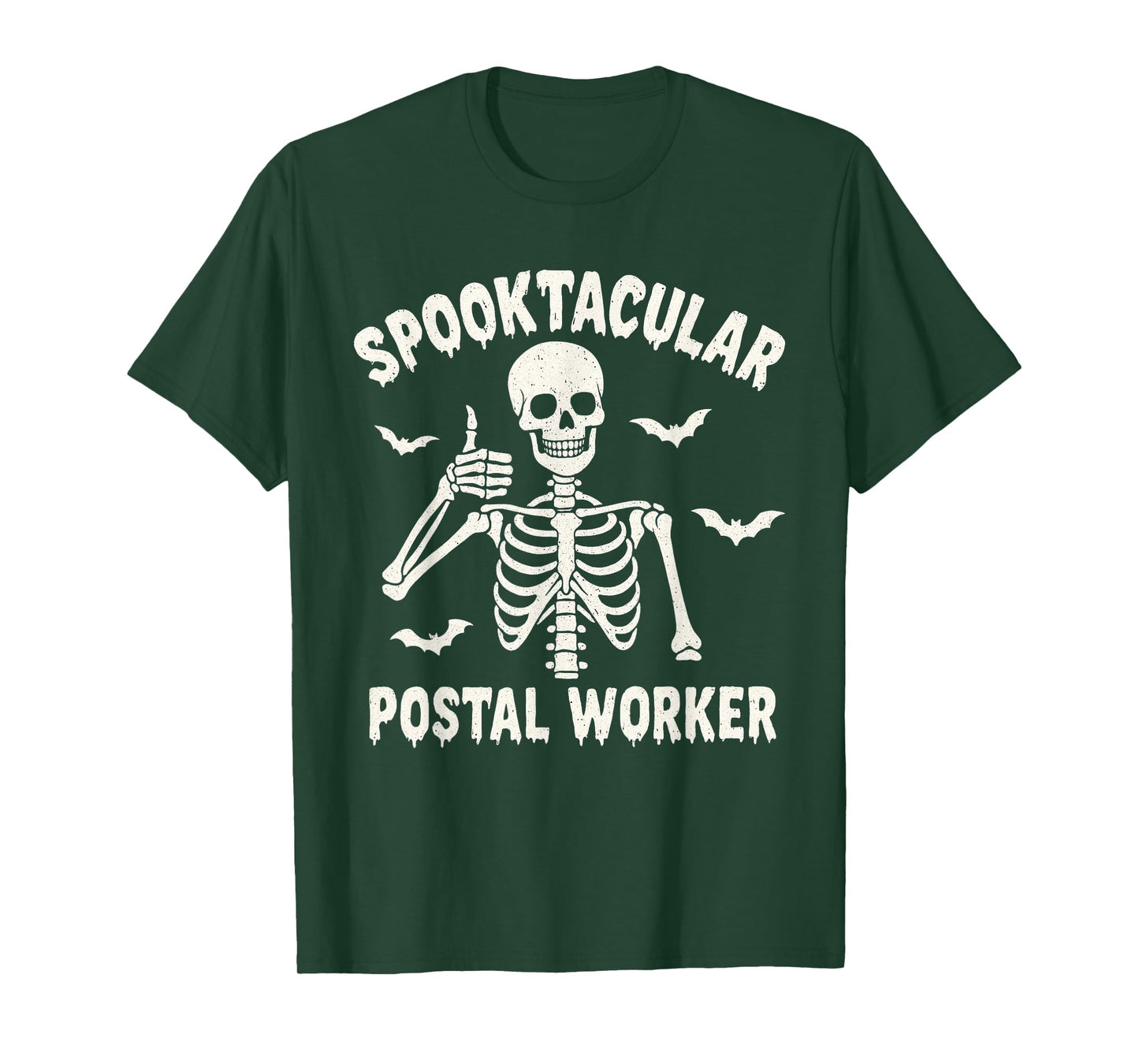 Spooktacular Skeleton Postal Worker Funny Halloween Tee T-Shirt