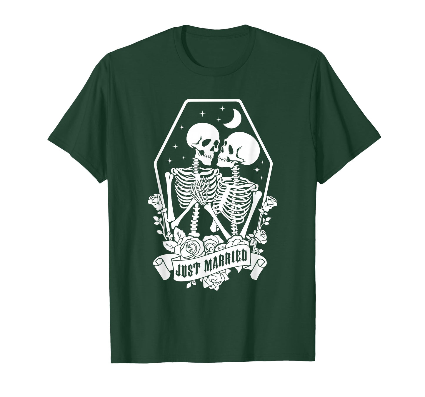 Just Married Couples Spooky Season Valentine Halloween T-Shirt