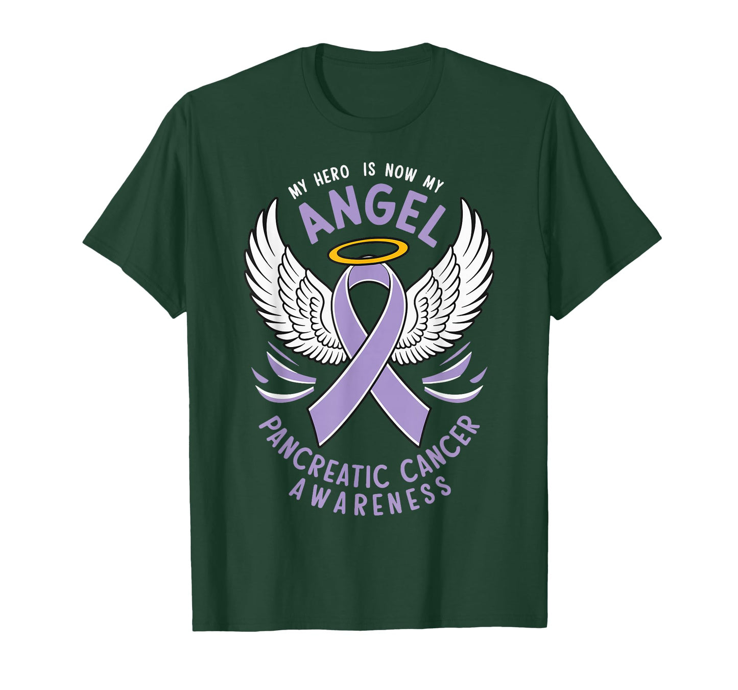 My Hero Is Now My Angel Pancreatic Cancer Awareness T-Shirt