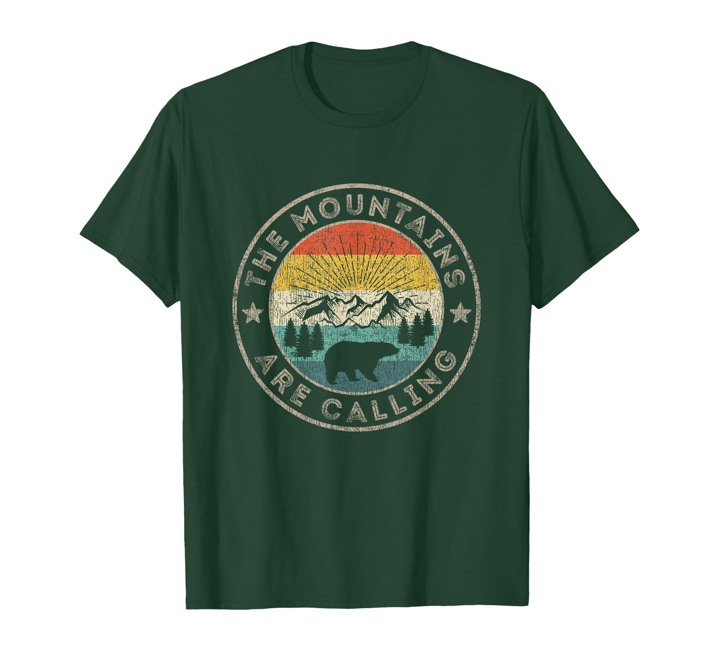 The Mountains Are Calling Graphic Vintage Wild Bear T-Shirt