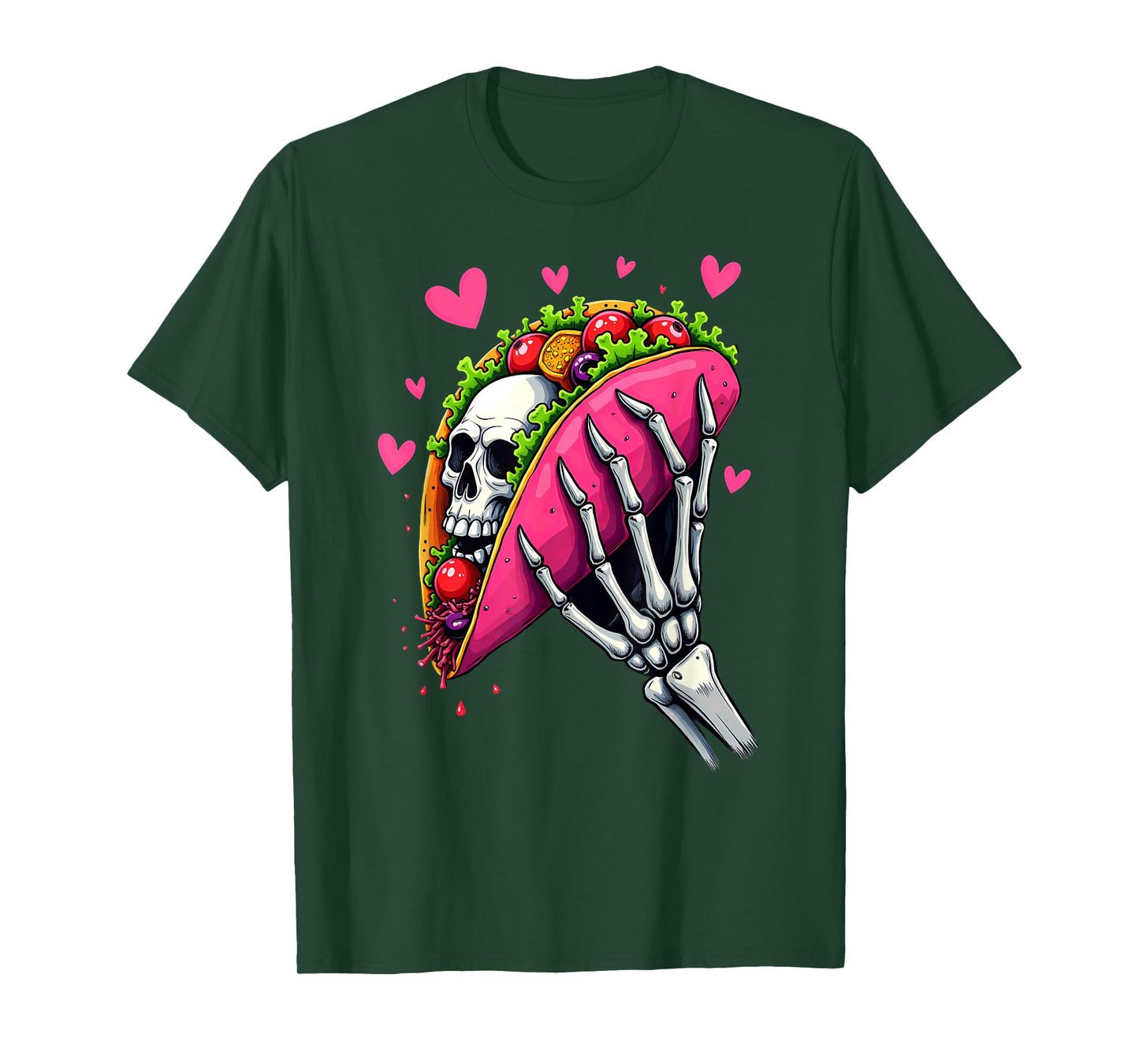 Creepy Skeleton Hand Holding A Taco Halloween T-Shirt