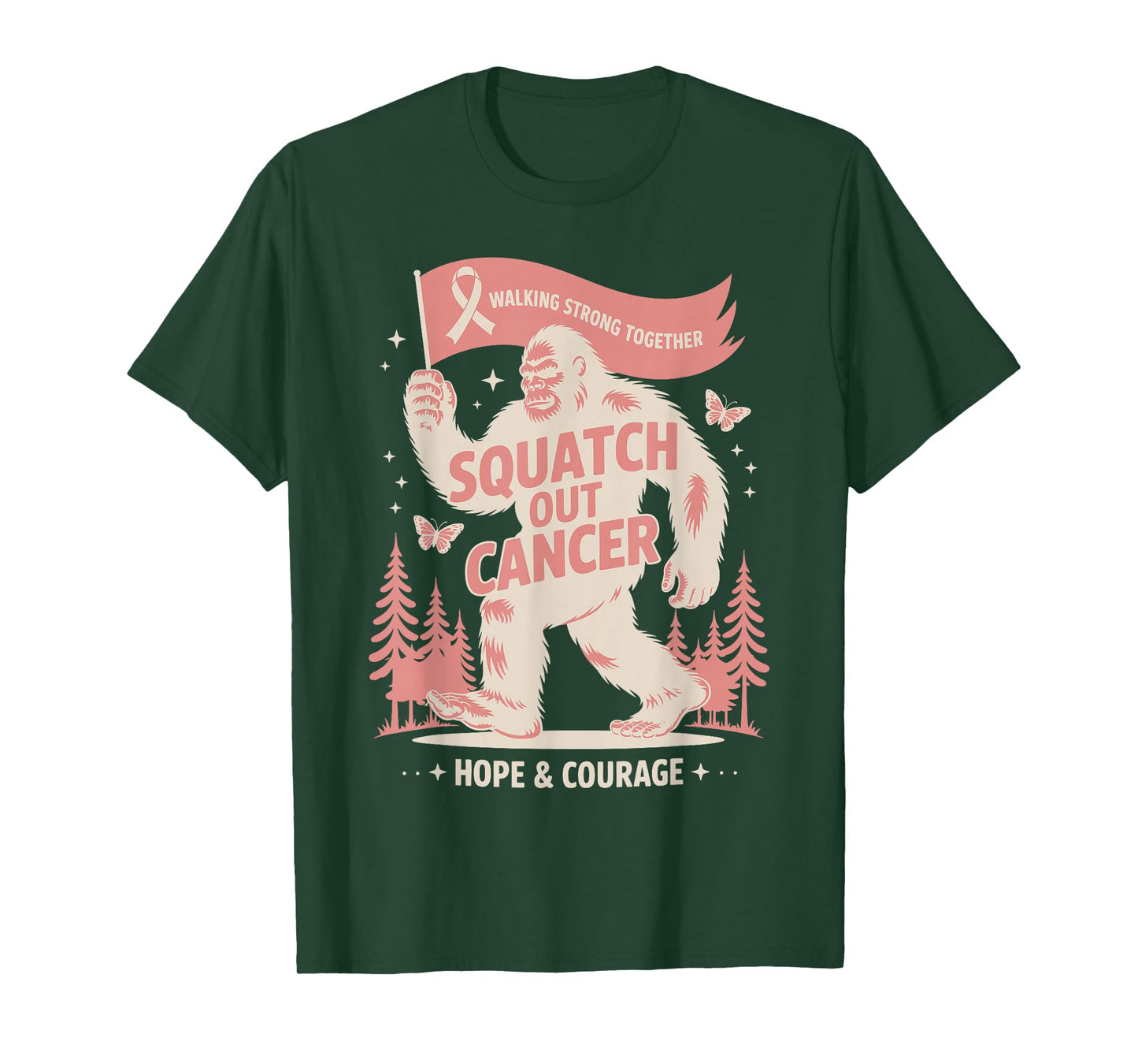 Bigfoot Pink Ribbon Breast Cancer Awareness Month Women Men T-Shirt