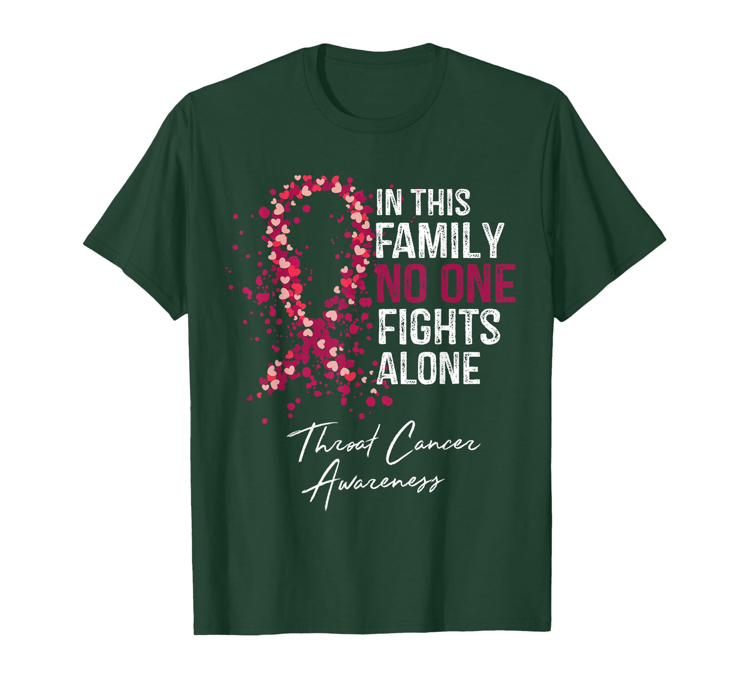 In This Family No One Fights Alone Shirt Throat Cancer T-Shirt