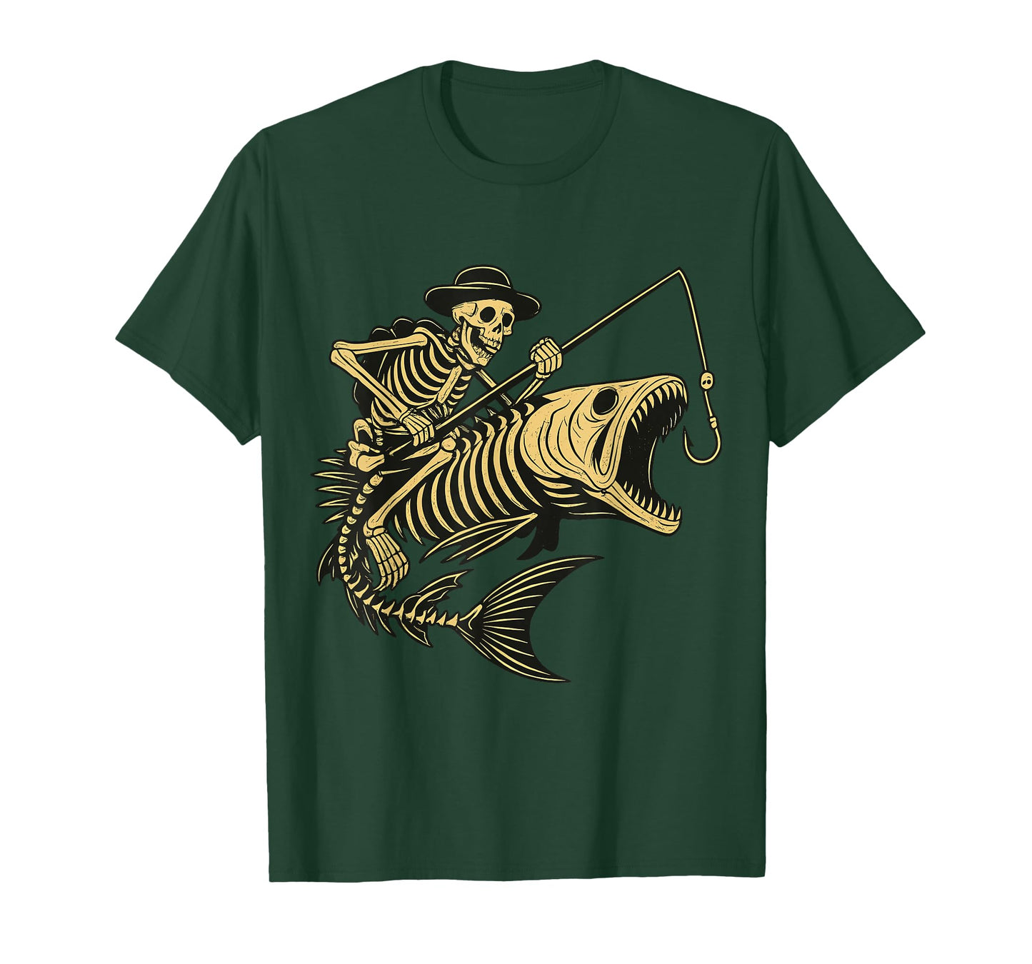 Bass Fishing Skull Skeleton Halloween Costume T-Shirt
