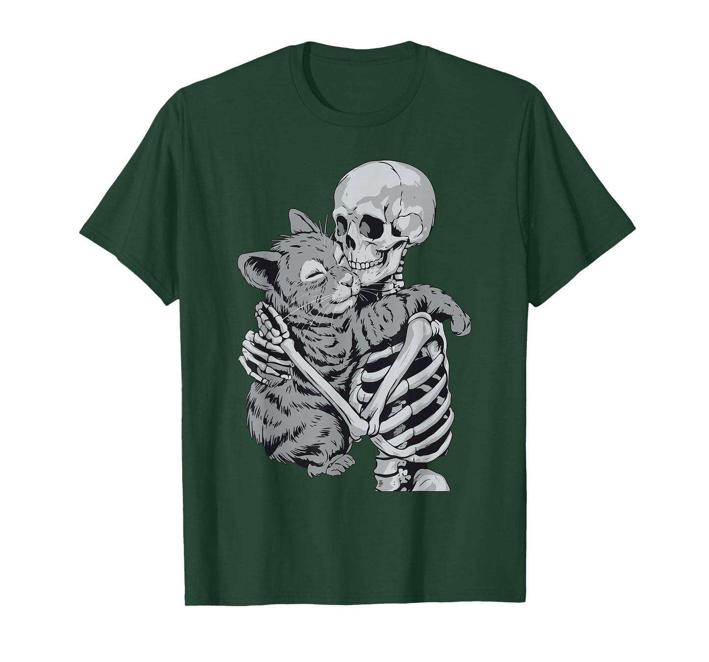 Lion Cub Hugging Skeleton Halloween T-Shirt
