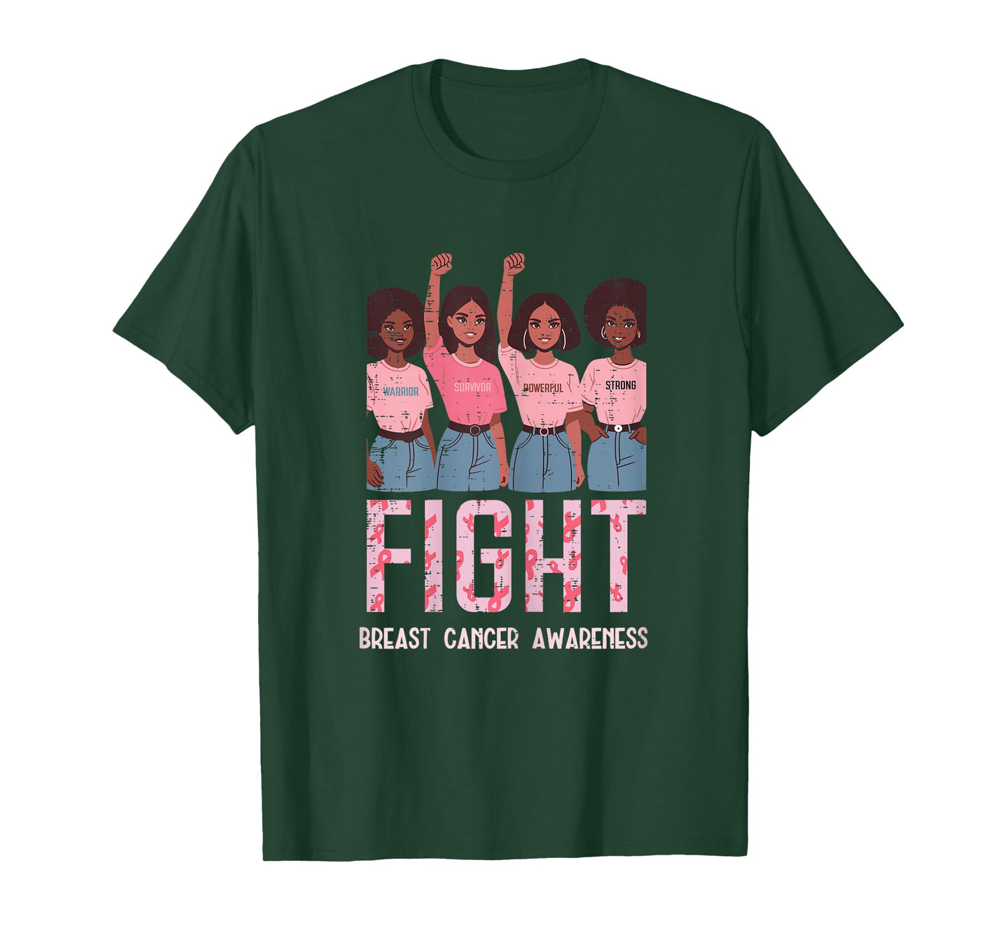 Breast Cancer Black Women Fight Warrior Survivor Awareness T-Shirt