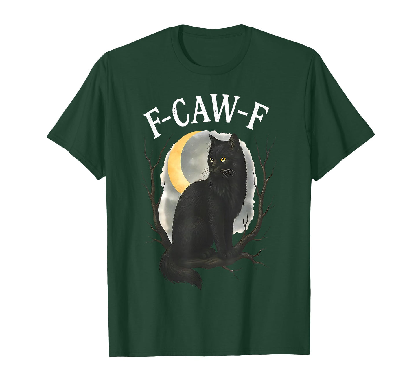 F Caw F Funny Black Cat Halloween Witchy Cat Spooky Season T-Shirt
