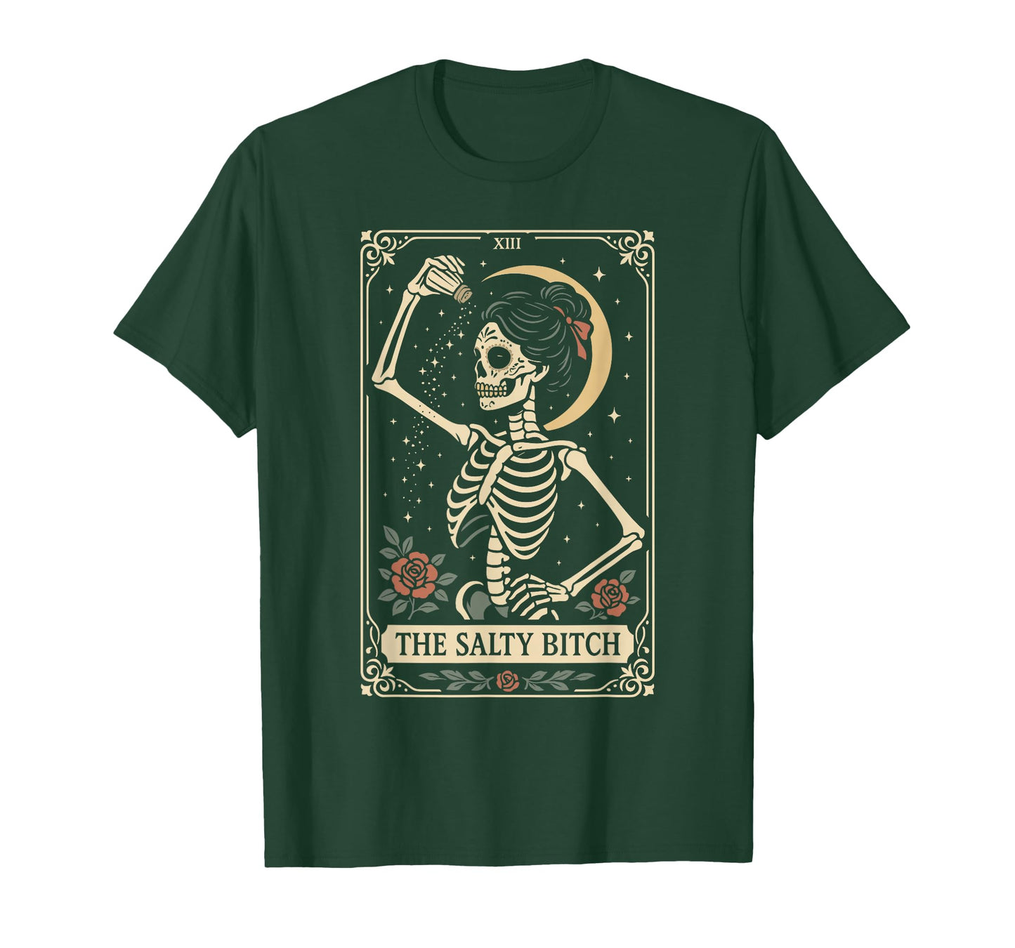 The Salty Bitch Tarot Card Skeleton T-Shirt