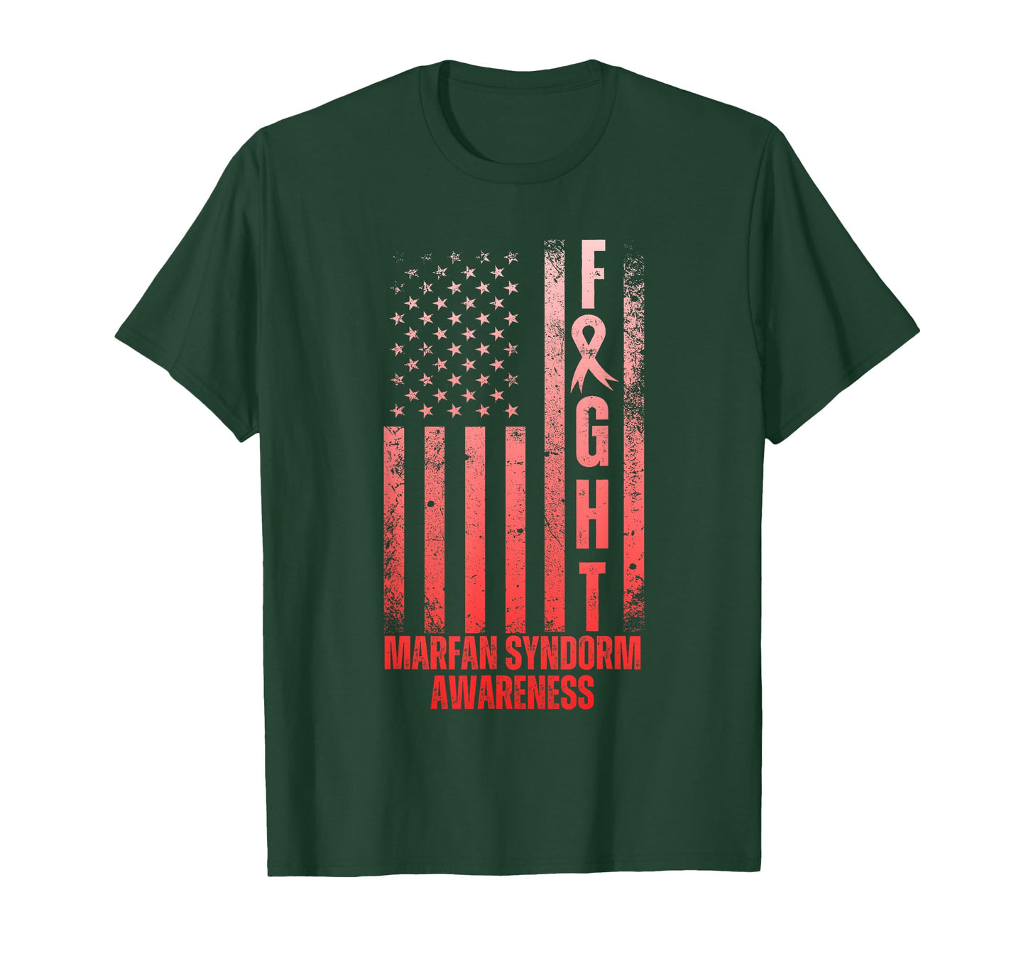 Fight Marfan Syndrome Awareness Fighters Wear Red Messy Bun T-Shirt