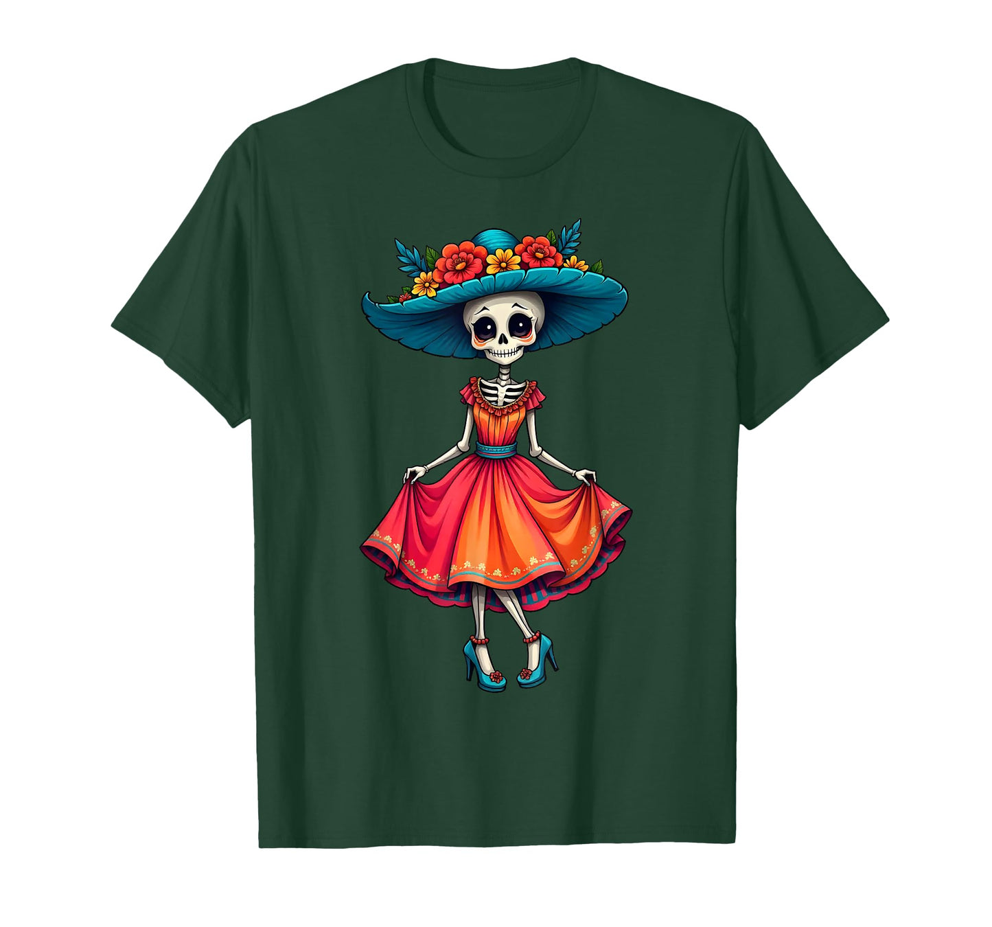Dia de Los Muertos - Calavera La Catrina Skeleton 3 T-Shirt