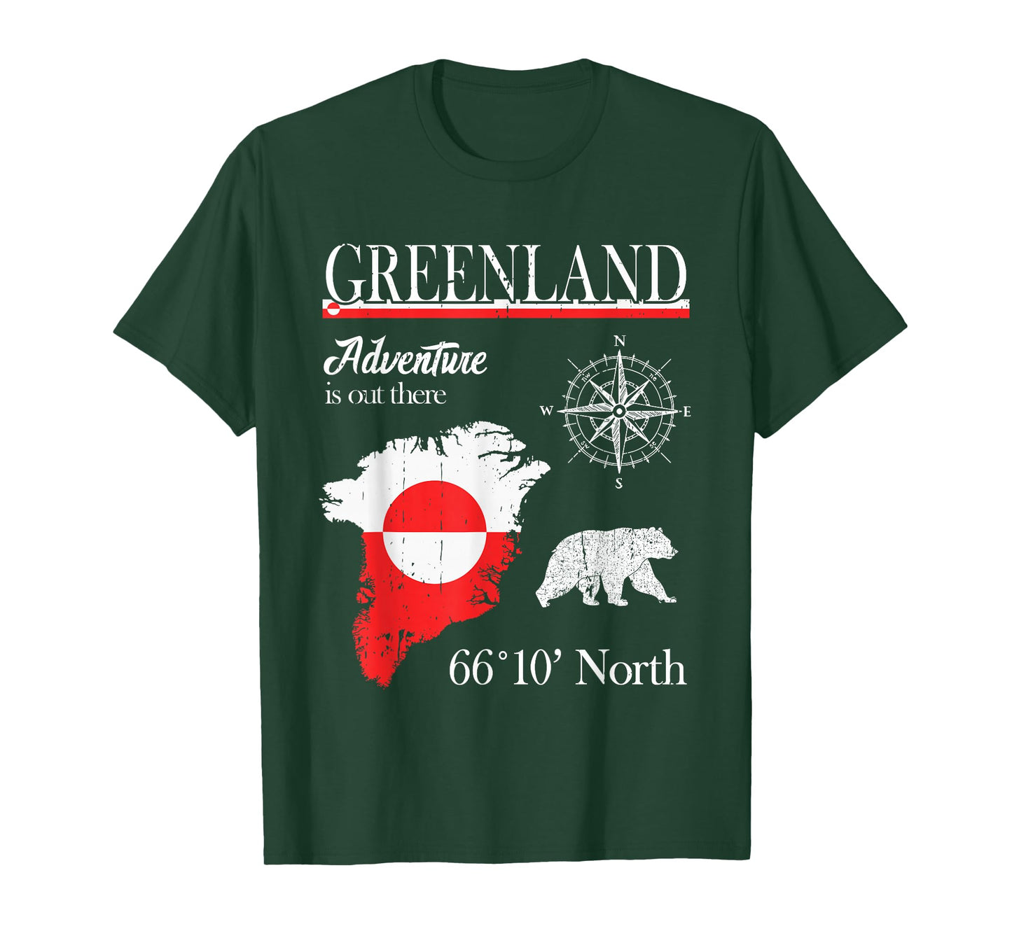 Greenland - Adventure Is Out There - Greenland Flag T-Shirt
