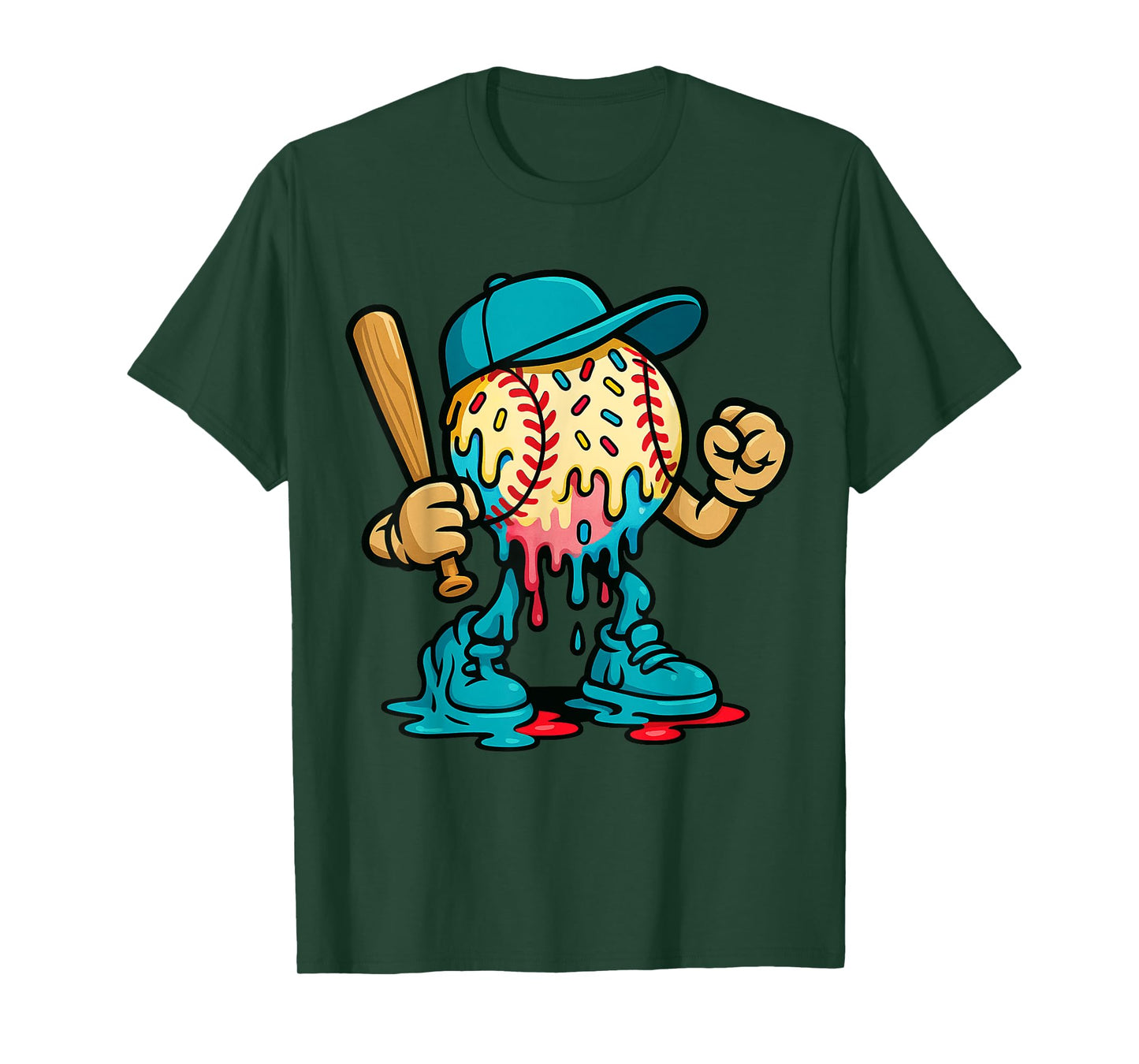 Baseball Drip for Boys Ice Cream Drip Baseball T-Shirt