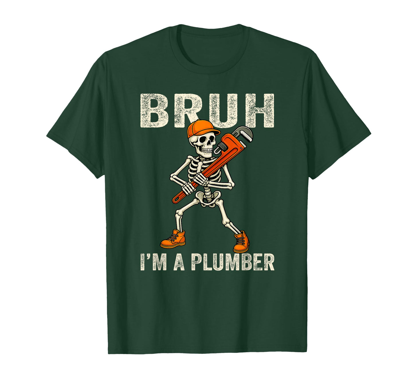 Skeleton Bruh I'm A Plumber Costume Funny Halloween T-Shirt
