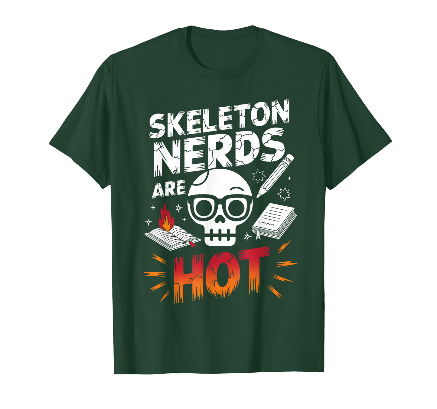 Skeleton Nerd Humor Halloween Aesthetic Nerdy Cute Vibe T-Shirt