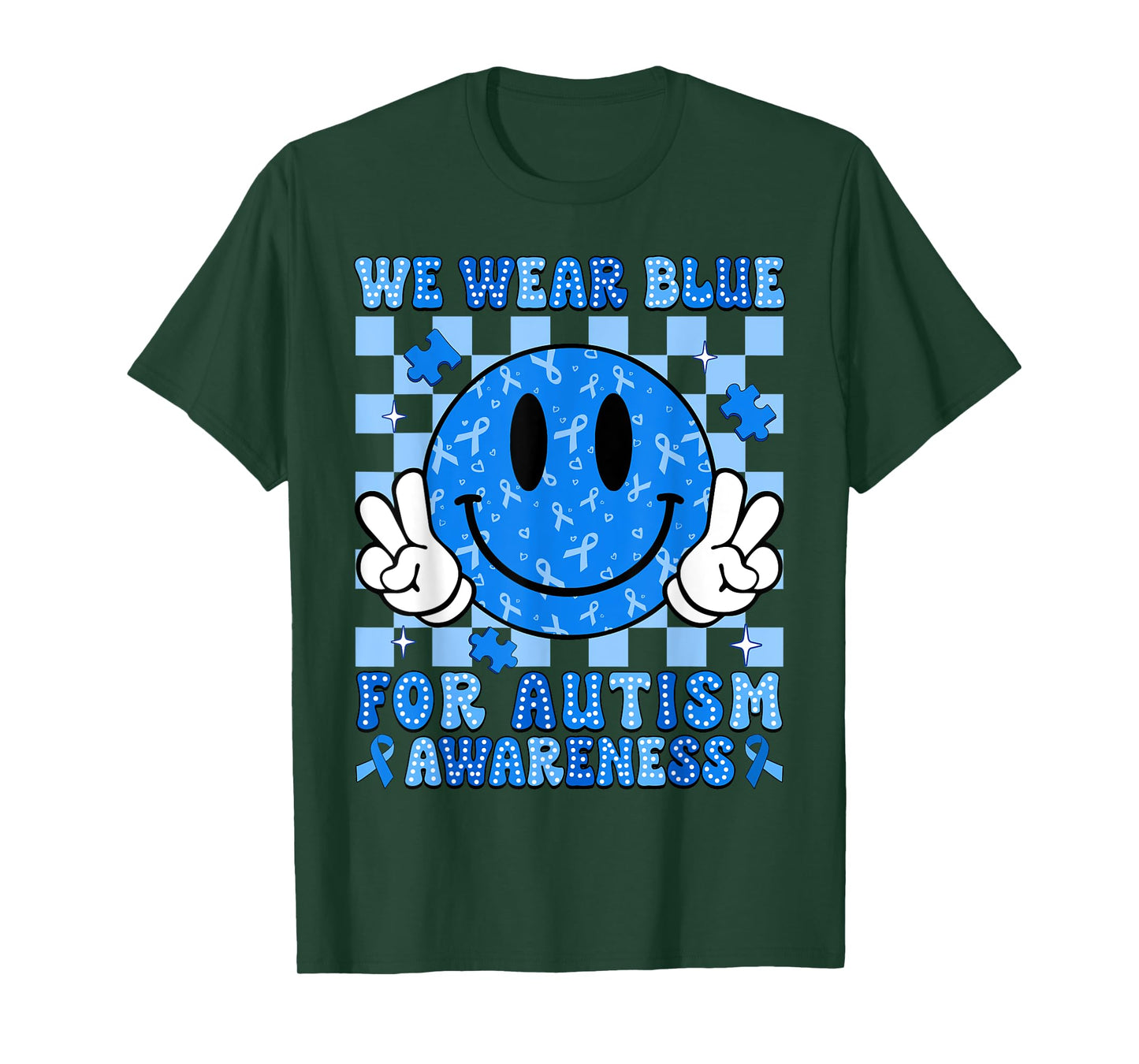 I Wear Blue For Autism Awareness Month Autism Men Women Kids T-Shirt
