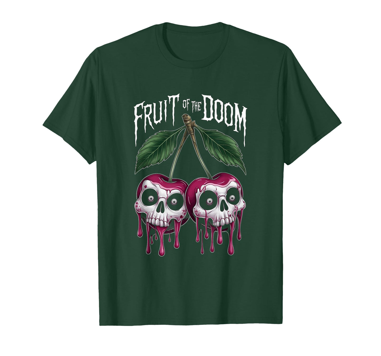 Unique Halloween Cherries Skull Fruit Of The Doom Goth Lover T-Shirt