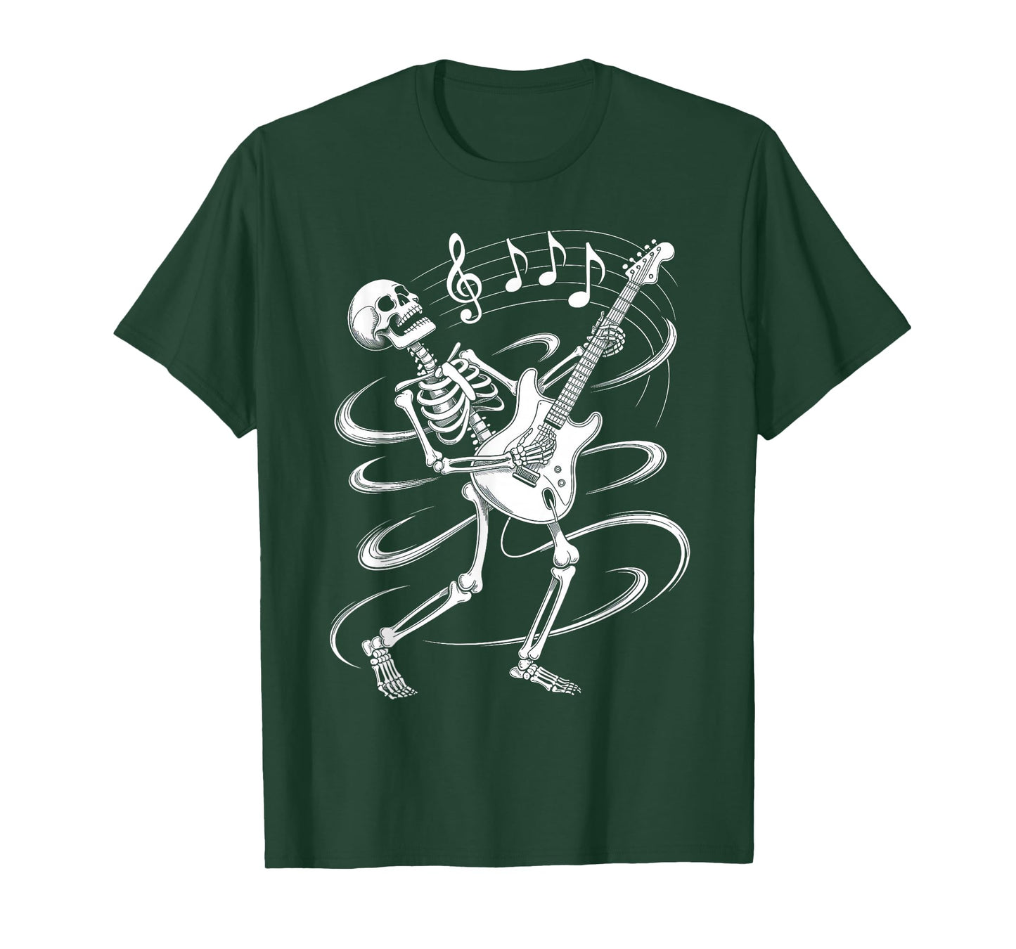 Skeleton Playing Guitar Music Funny for Men Women Rock Music T-Shirt