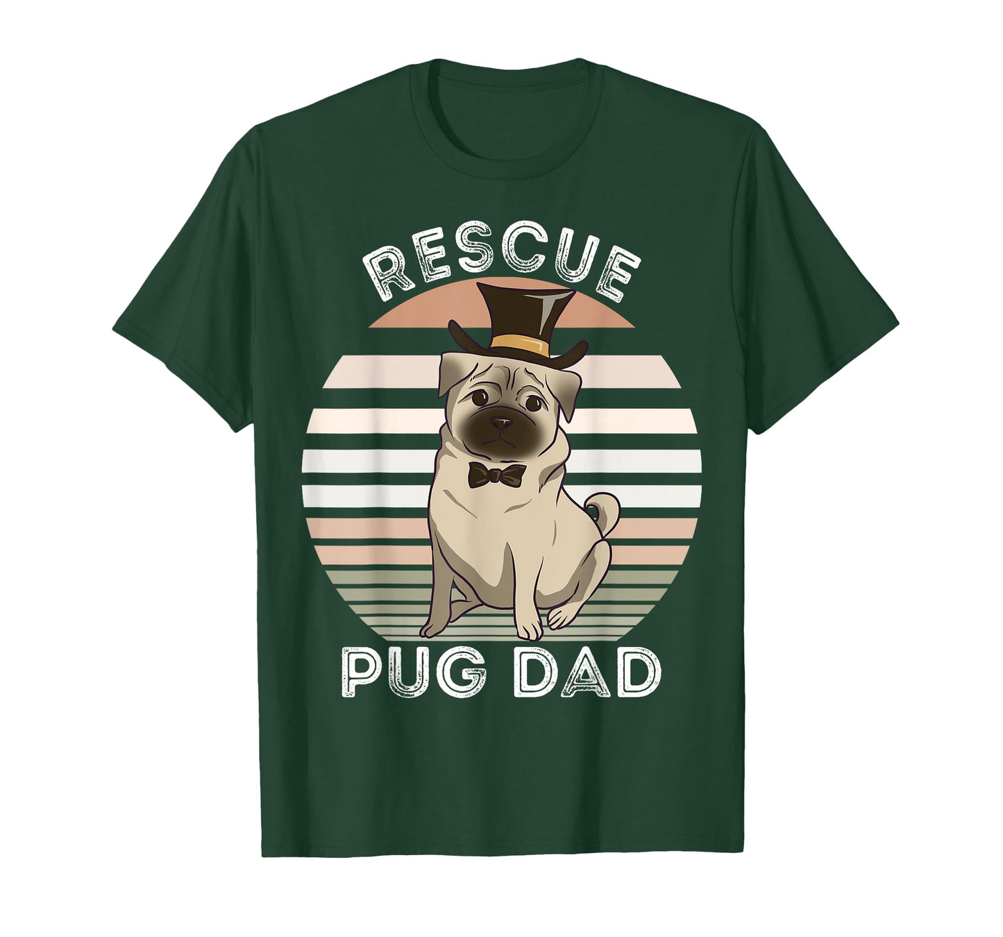 Rescue Pug Dad Tee Funny Vintage Dog Lovers Men Women Kids T-Shirt