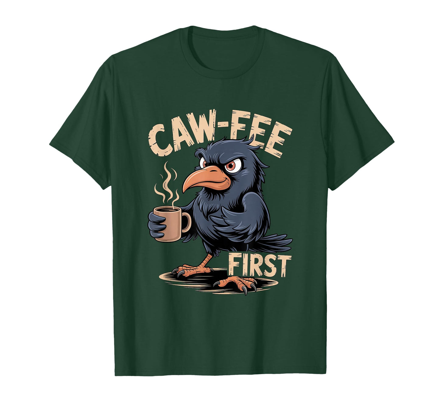 Caw-fee First F-CAW-F Meme for Coffee Lovers Dark Humor T-Shirt