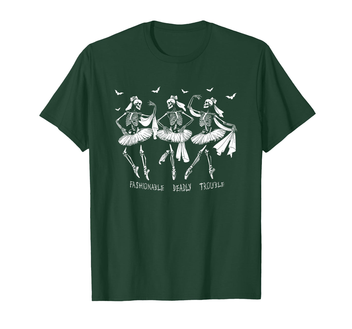 Skeleton Ballerina Dance Fashion Deathly Trouble Halloween T-Shirt