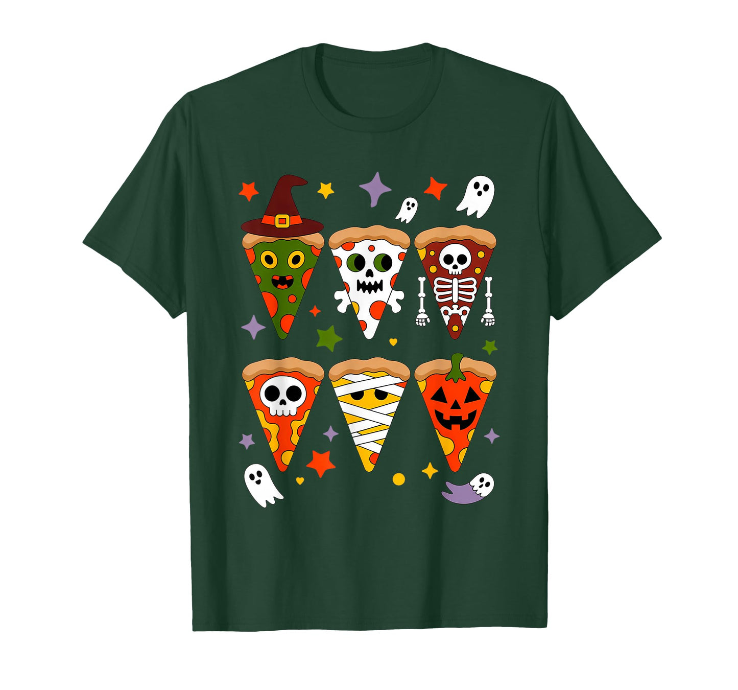 Halloween Pizza Slice Costume Funny Spooky Foodie Party Tees T-Shirt