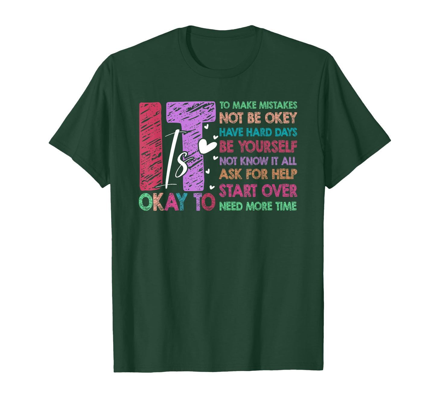 It's Okay To Not Be Ok Mental Health Awareness Brain Illness T-Shirt