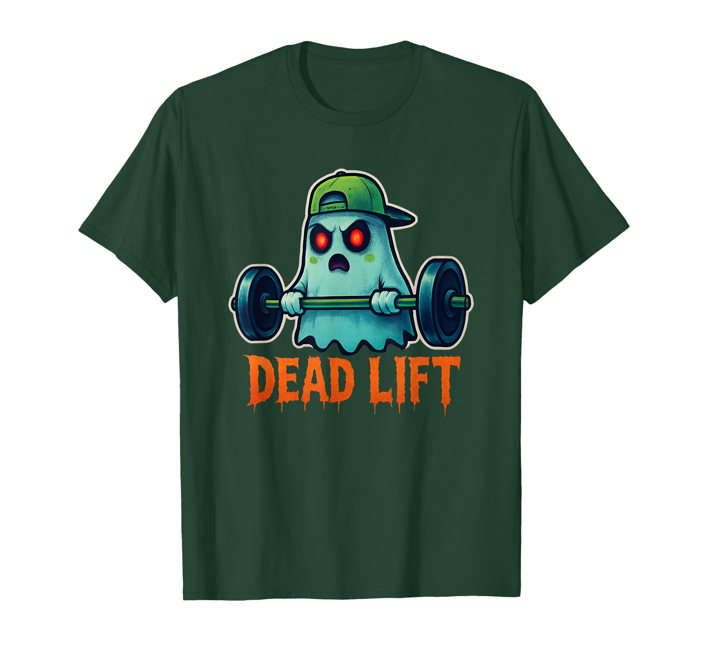 Dead Lift Funny Ghost Gym Halloween Weightlifting Pocket T-Shirt