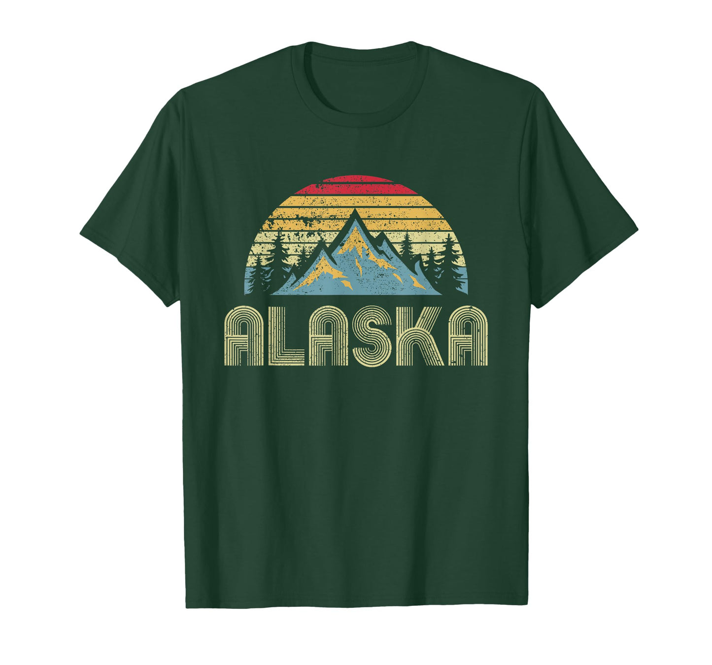 Alaska Tee - Retro Vintage Mountains Nature Hiking T Shirt T-Shirt