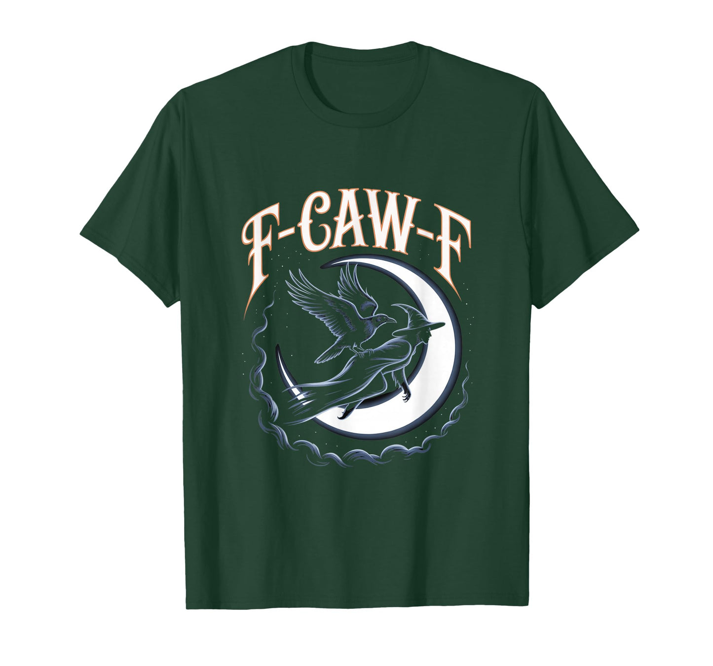 F-Caw-F Crow Funny Gothic Moon Black Bird Halloween T-Shirt