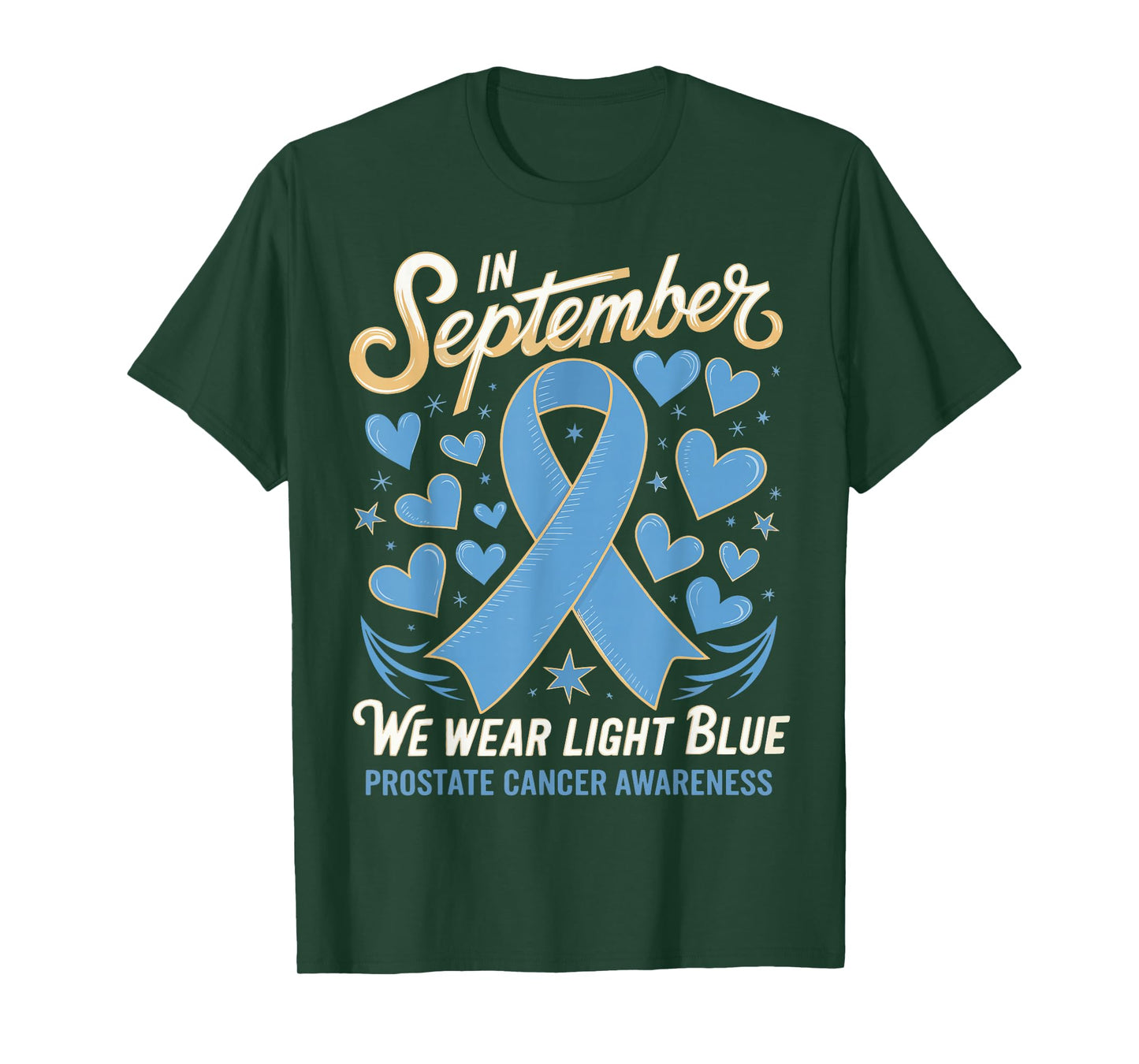 In September We Wear Light Blue Prostate Cancer Awareness T-Shirt
