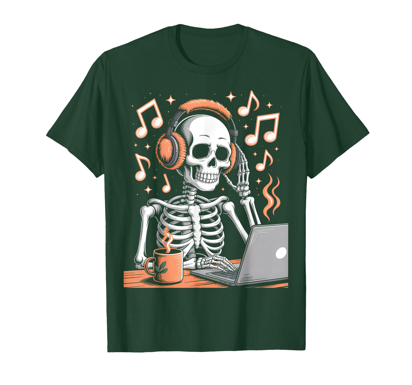 Halloween Skeleton Chilling Music Costume T-Shirt