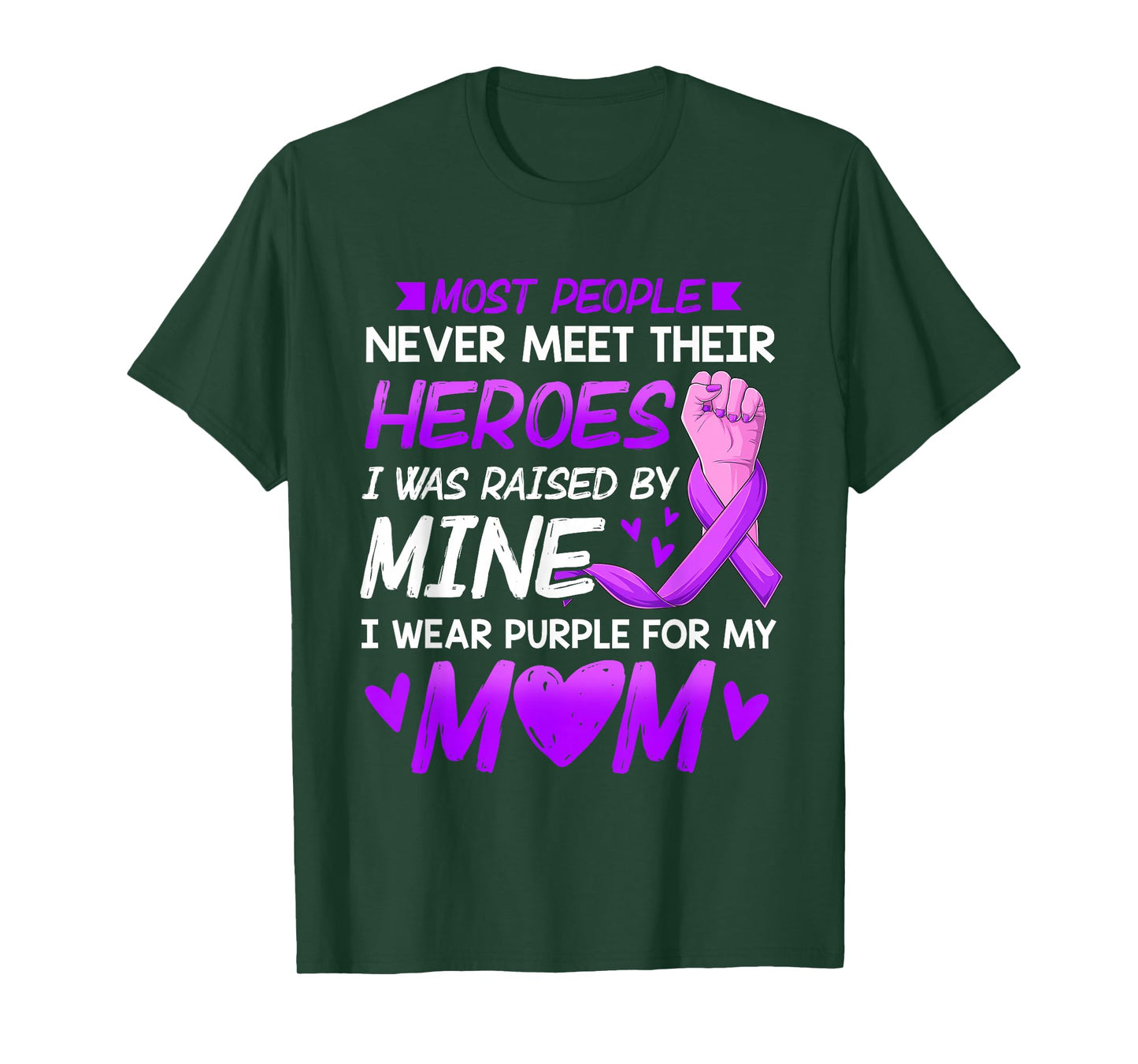 My Heroes I Wear Purple For My Mom Mother Pancreatic Cancer T-Shirt