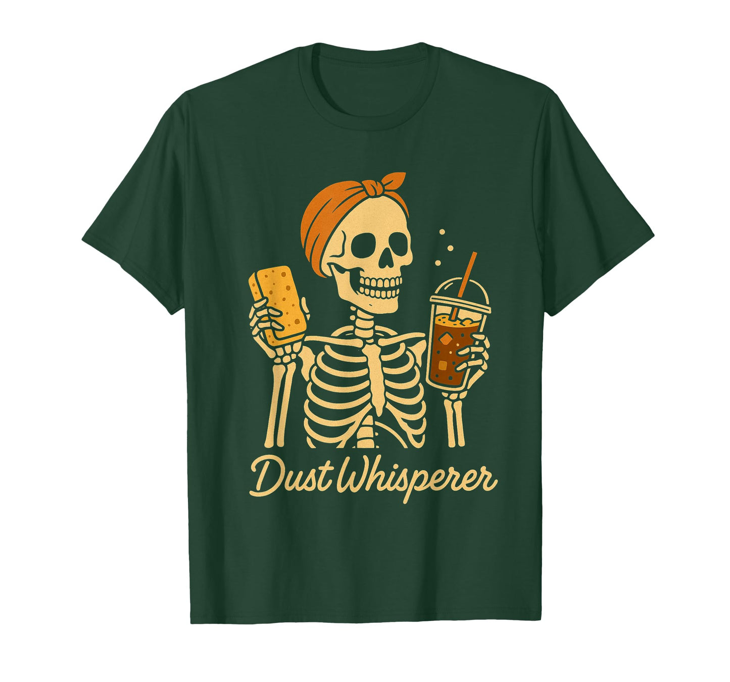 Dust Whisperer Funny Cleaning Skeleton T-Shirt
