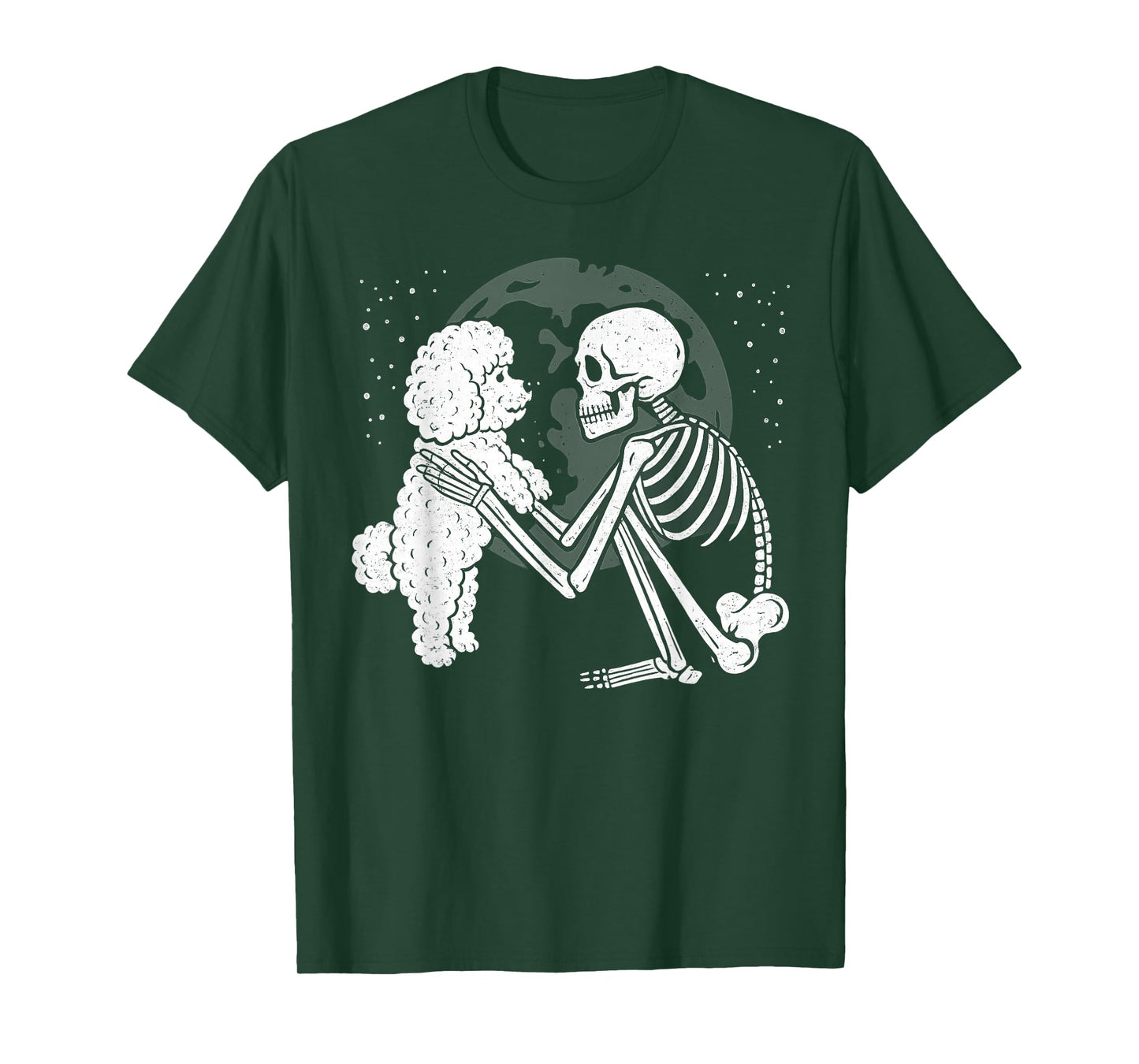 Bichon Frise Skeleton Moon Halloween Dog Lover T-Shirt