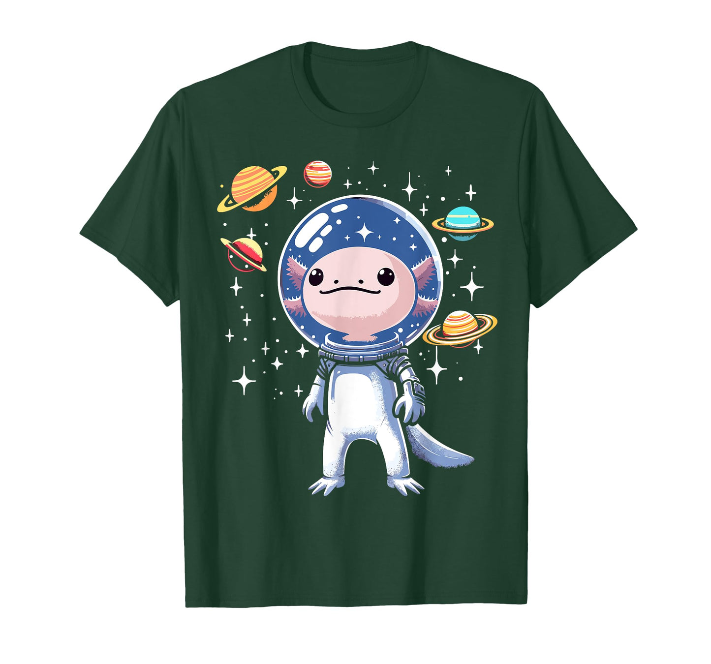 Space Axolotl Astronaut Planet Space Aesthetic Goth T-Shirt
