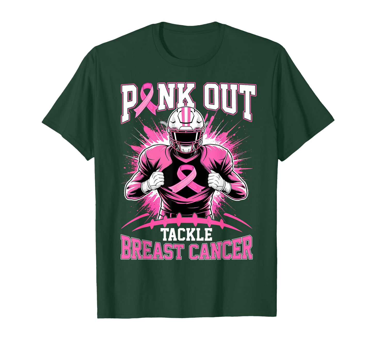 Pink Out Tackle Breast Cancer Awareness American Football T-Shirt