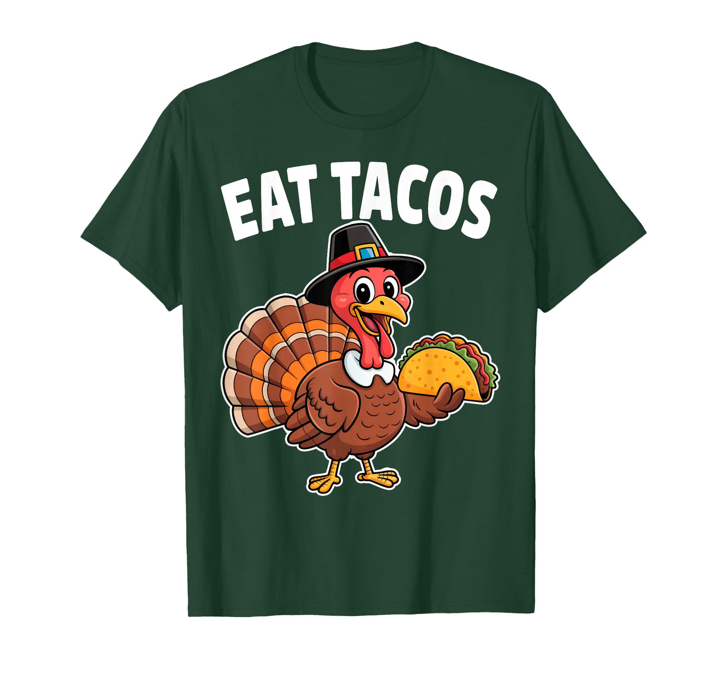 Funny Mexican Thanksgiving Turkey Eating Tacos Boy Girls T-Shirt