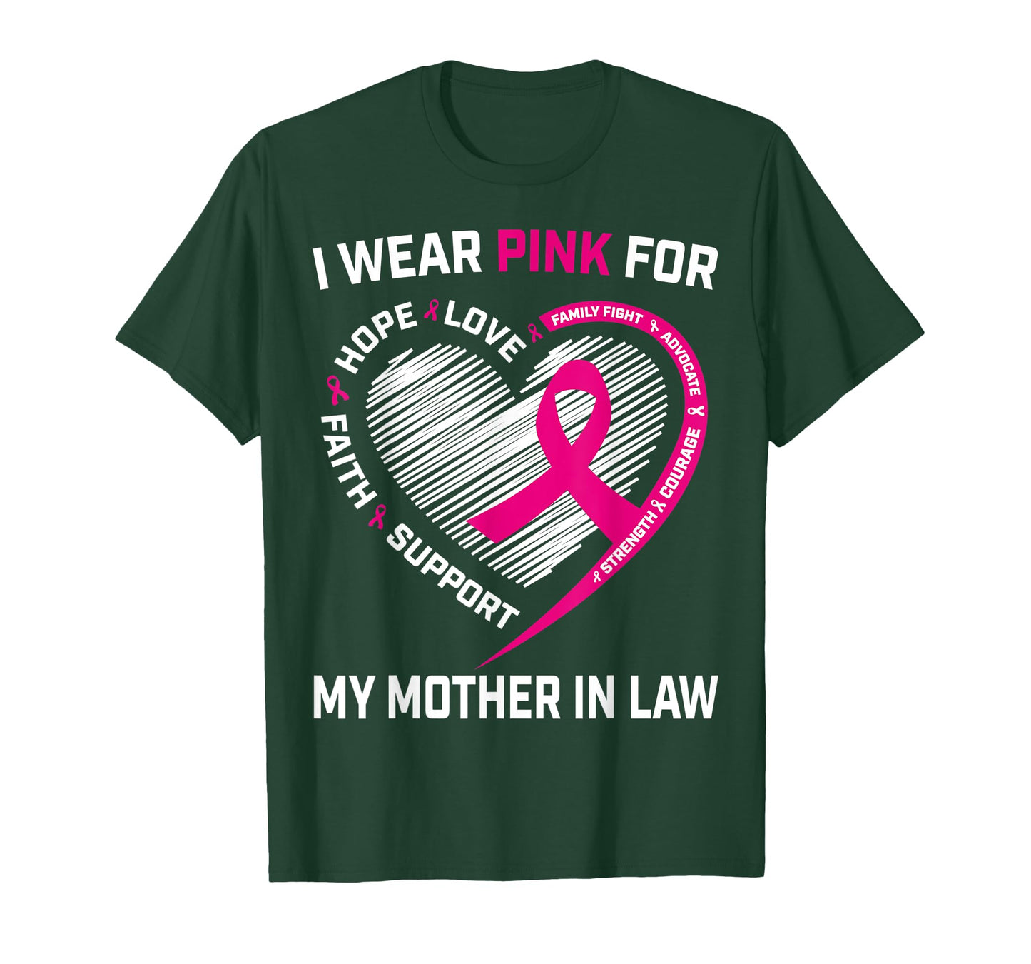 I Wear Pink For My Mother In Law Breast Cancer Awareness T-Shirt