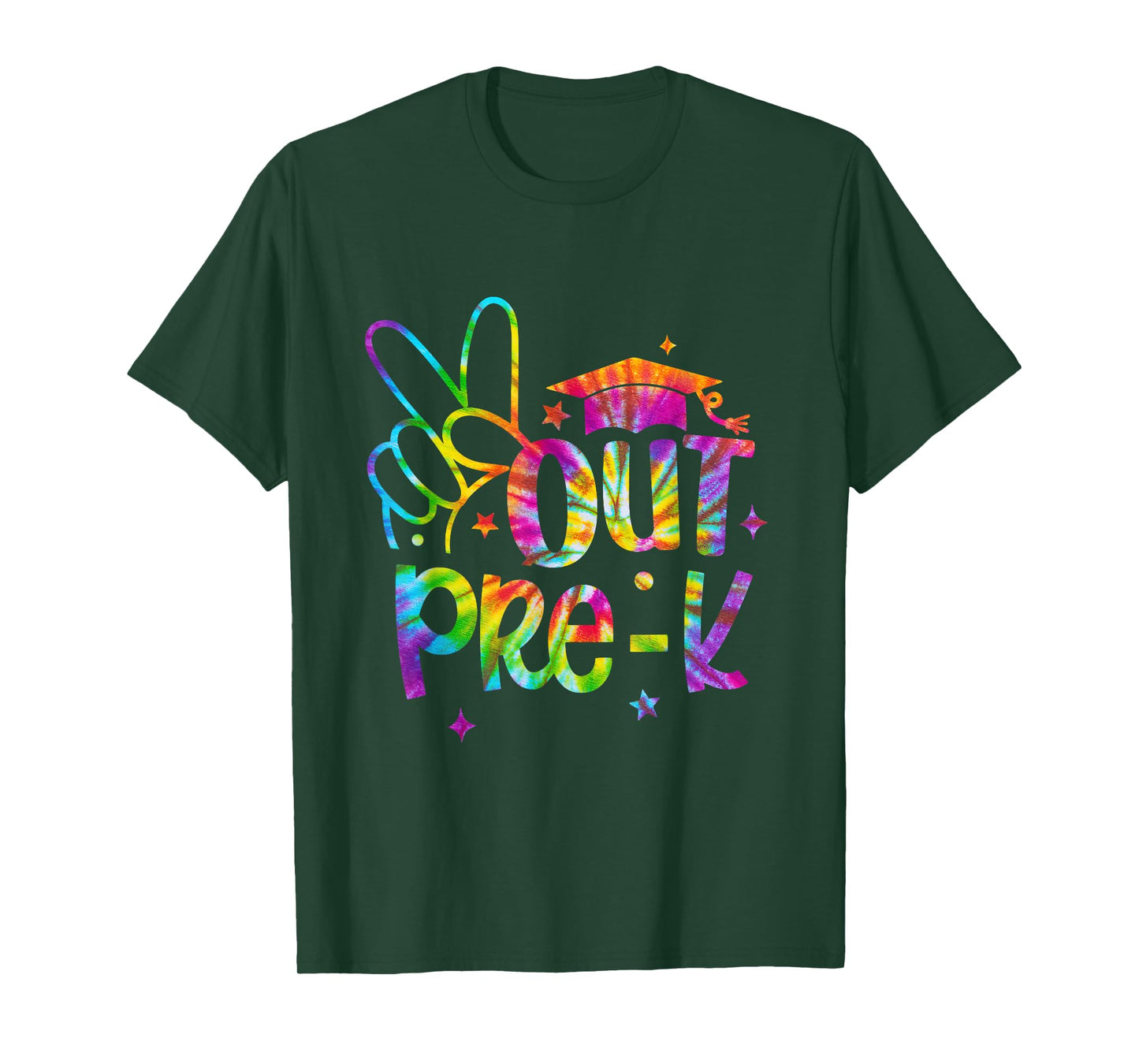 Peace Out Pre-K Preschool Happy Last Day Of School Tie Dye T-Shirt